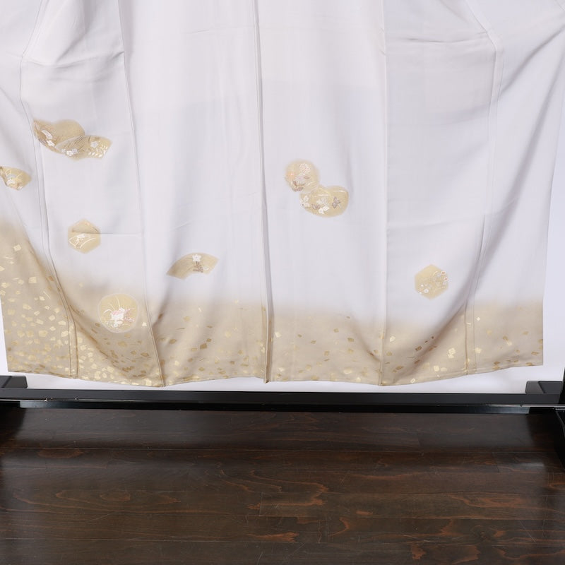 Japanese kimono used <houmongi> M-size silk 100% /B828