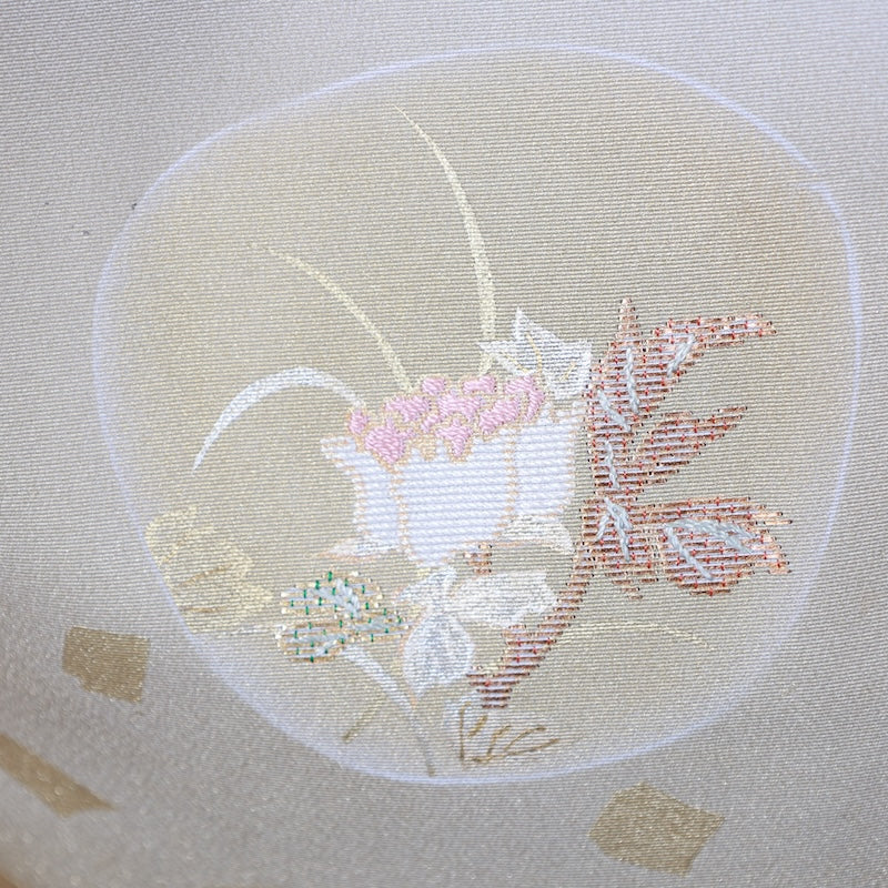 Japanese kimono used <houmongi> M-size silk 100% /B828