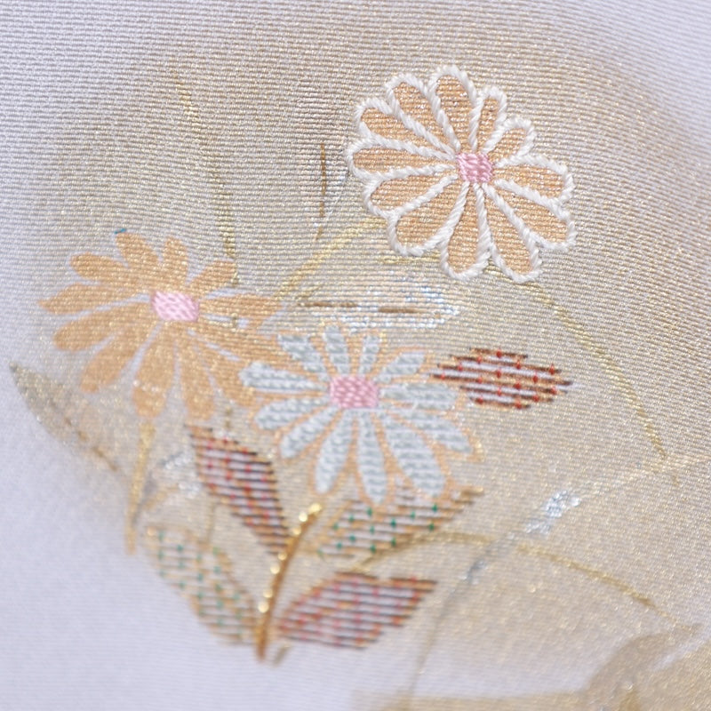 Japanese kimono used <houmongi> M-size silk 100% /B828