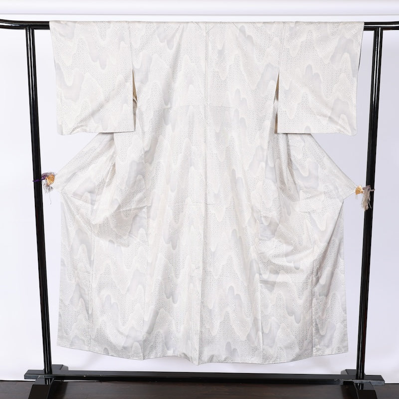 Japanese kimono used <Tsumugi> Msize silk 100% /B829