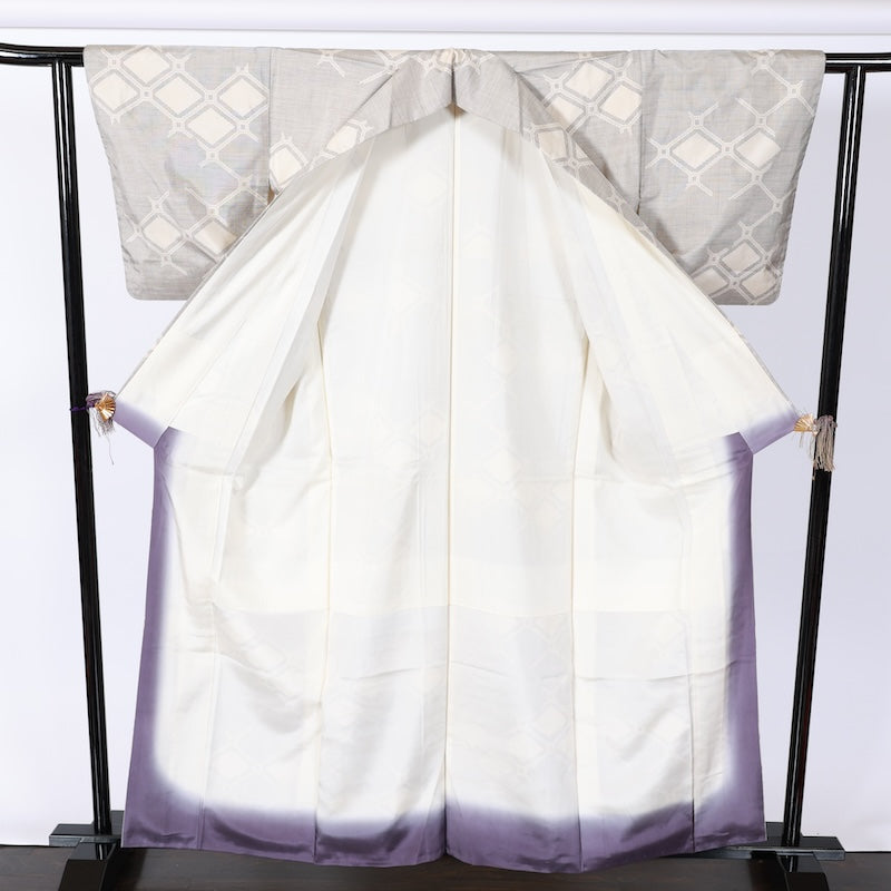 Japanese kimono used <Tsumugi> Msize silk 100% /B815