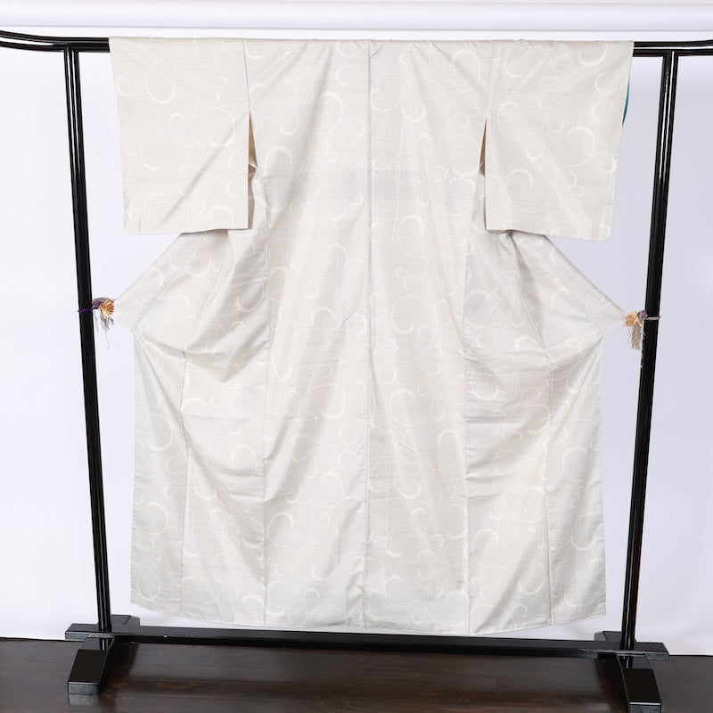 Japanese kimono used <Tsumugi> M-size silk 100% /B814