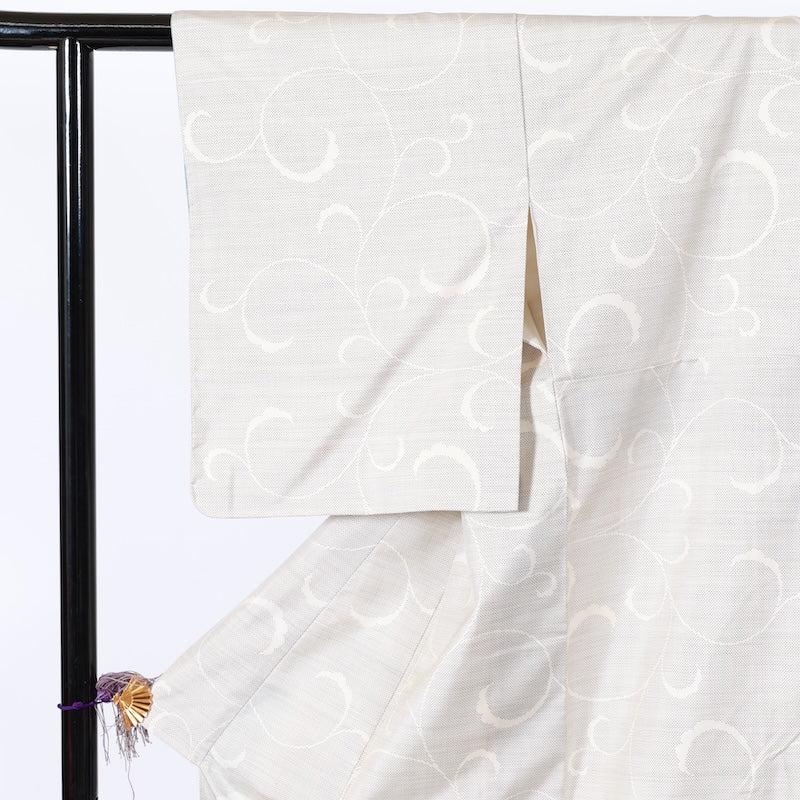 Japanese kimono used <Tsumugi> M-size silk 100% /B814