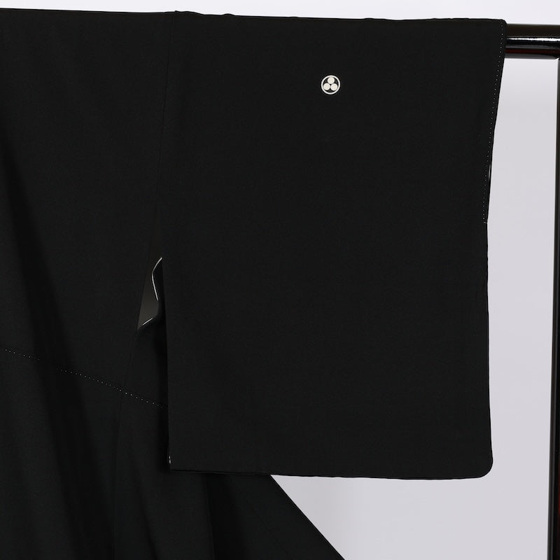 Japanese kimono used <Kurotomesode> Msize silk 100% /B833