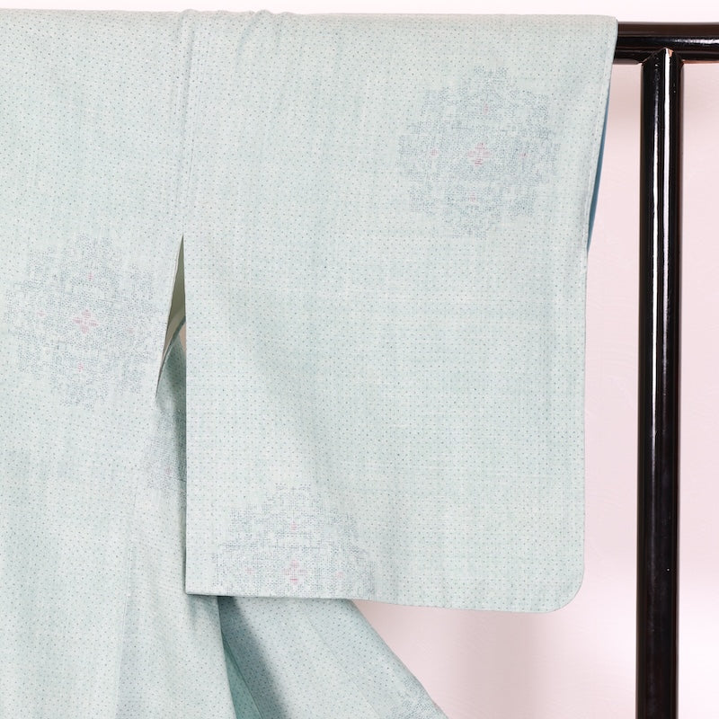 New Unused Japanese kimono <Tsumugi> Lsize silk 100% /T418