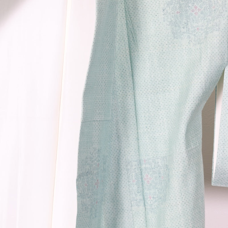 New Unused Japanese kimono <Tsumugi> Lsize silk 100% /T418