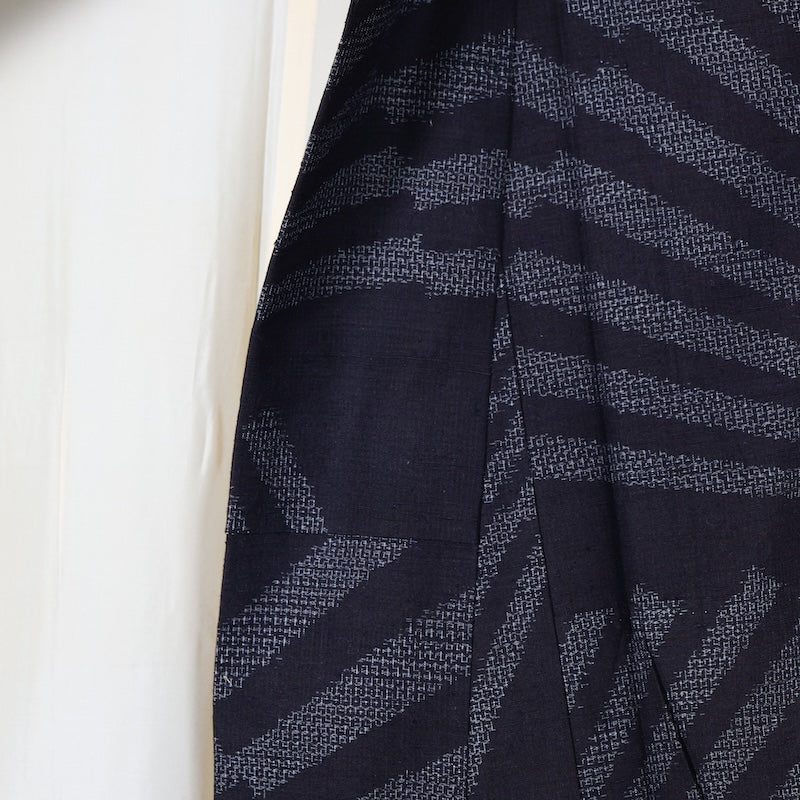 Japanese kimono used <Tsumugi> Lsize silk 100% /T417