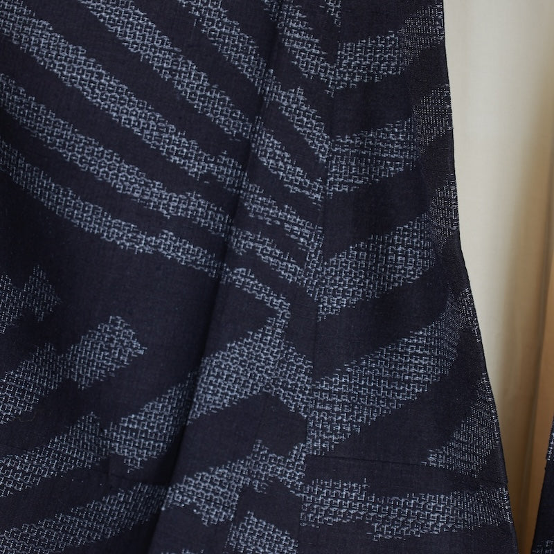 Japanese kimono used <Tsumugi> Lsize silk 100% /T417
