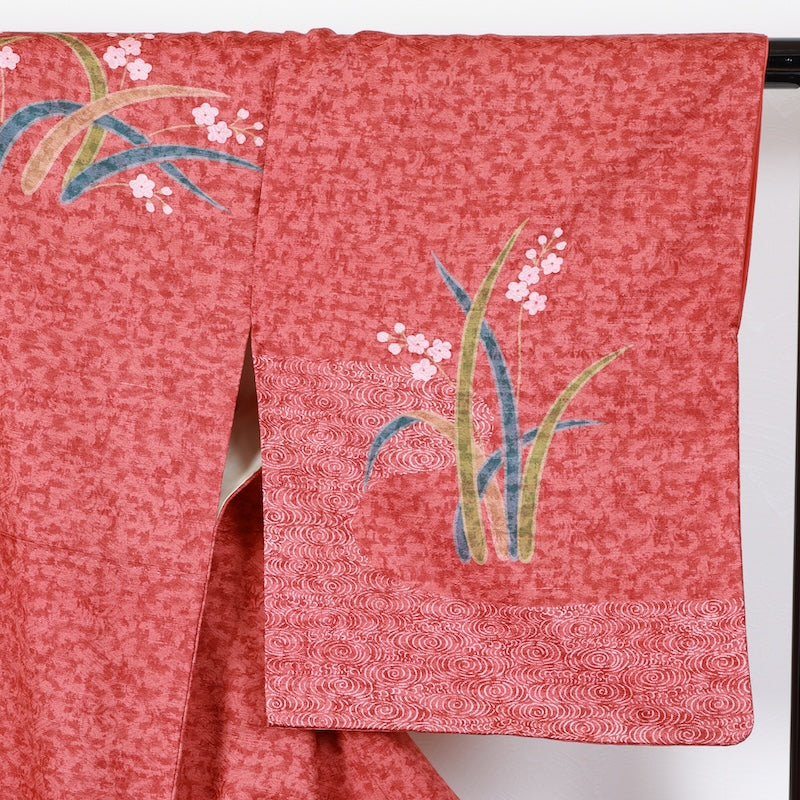 Japanese kimono used <houmongi> Msize silk 100% /T427