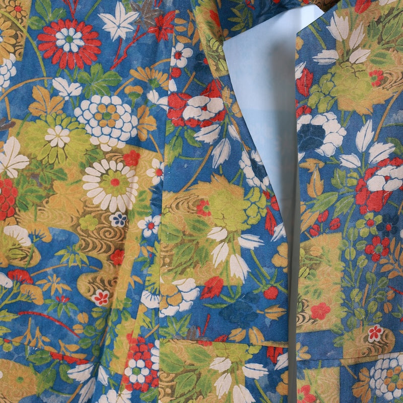 Japanese kimono used <Komon> Lsize silk 100% /T426