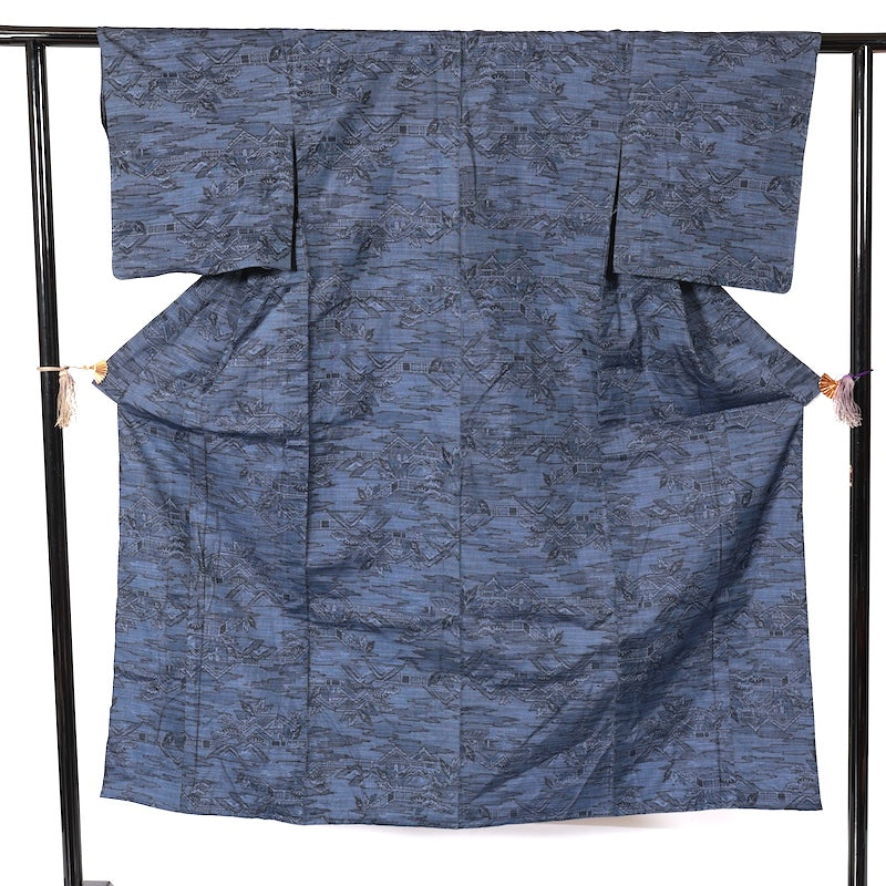 Japanease kimono Mew(tsumugi)size-S silk 100%/K181