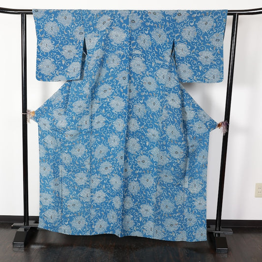 Japanese kimono used <Komon> Msize silk 100% /T425