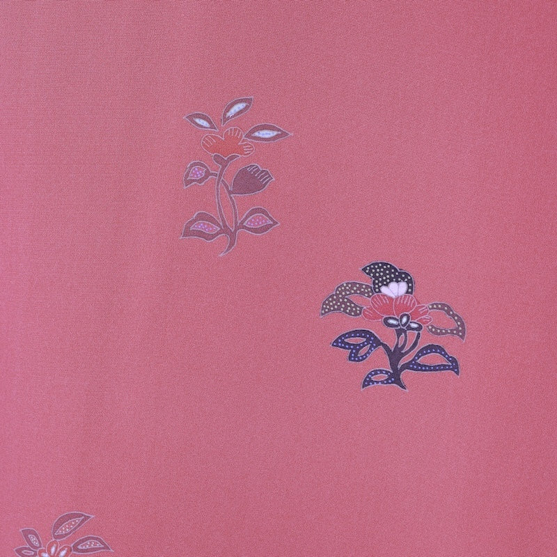 kimono jacket (Haori) 100% silk /K194 Brand new, untailored, coral, brown, purple, vermilion, floral, Kyoto Yuzen