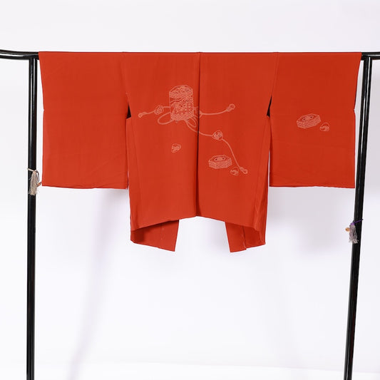 kimono jacket (Haori) 100% silk /K193Brand new, untailored, Tsubameji, Yellow, Shell Bucket, Pine, Seigaiha, Maple