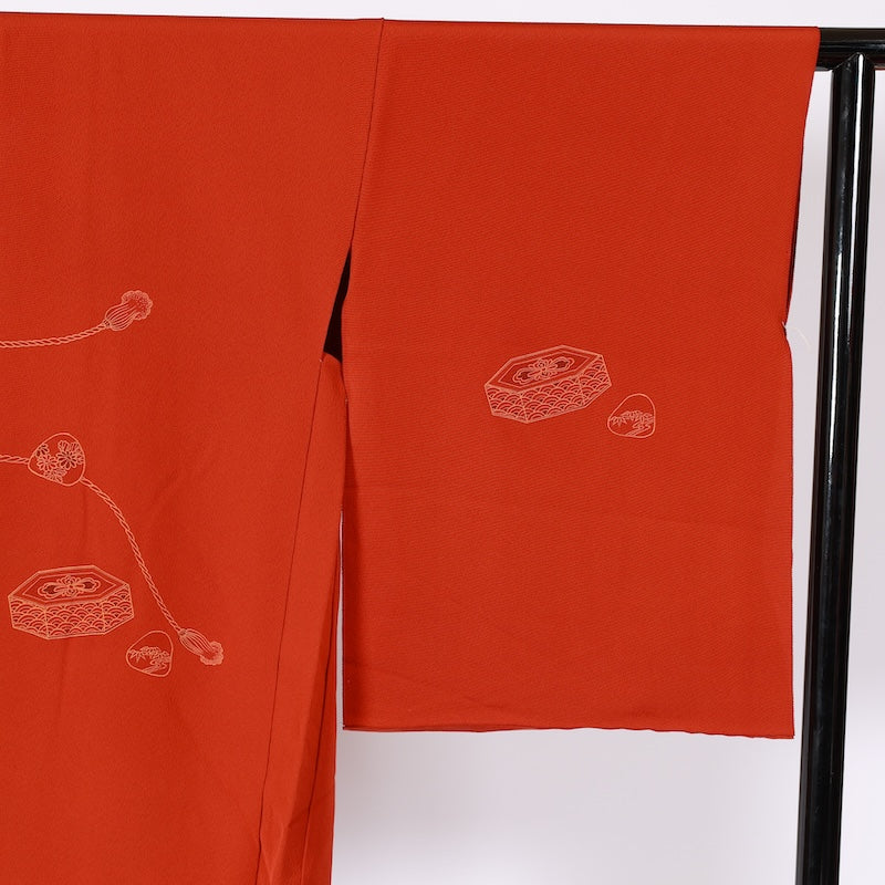kimono jacket (Haori) 100% silk /K193Brand new, untailored, Tsubameji, Yellow, Shell Bucket, Pine, Seigaiha, Maple