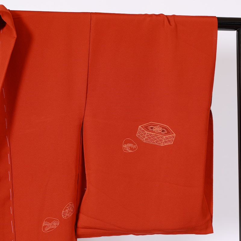 kimono jacket (Haori) 100% silk /K193Brand new, untailored, Tsubameji, Yellow, Shell Bucket, Pine, Seigaiha, Maple