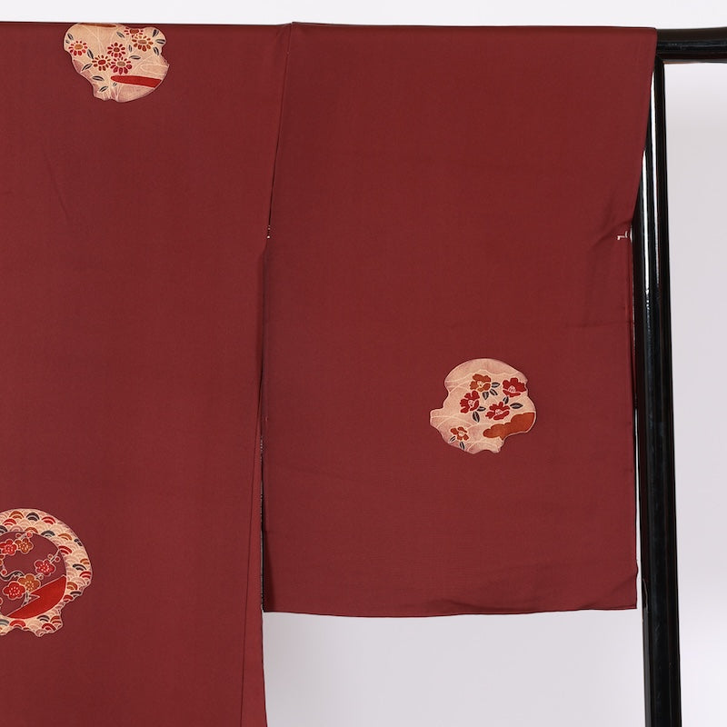kimono jacket (Haori) 100% silk /K192 Brand new, untailored. Purple, Brown, Love, Red, Seigaiha, Maple, Camellia, Chrysanthemum, Plum
