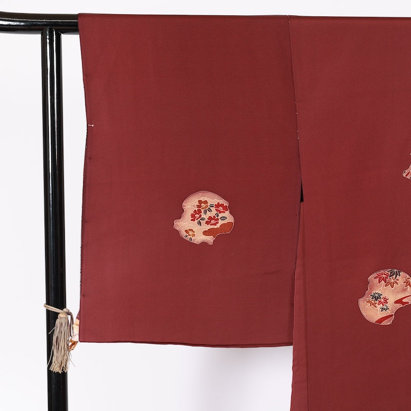 kimono jacket (Haori) 100% silk /K192 Brand new, untailored. Purple, Brown, Love, Red, Seigaiha, Maple, Camellia, Chrysanthemum, Plum