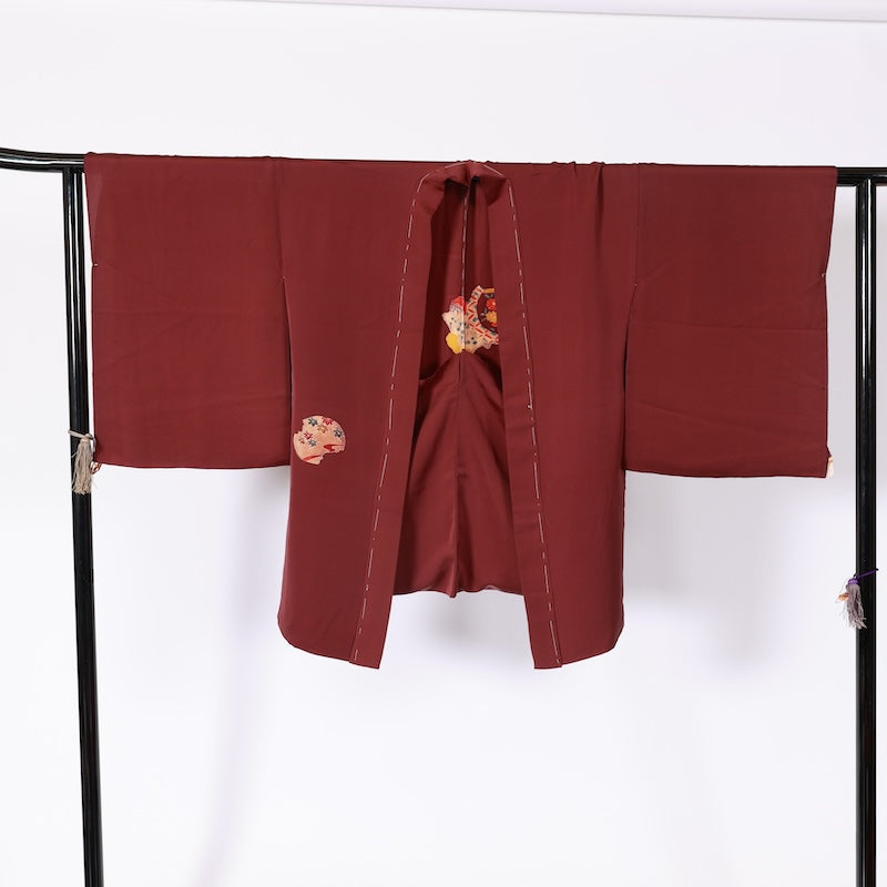 kimono jacket (Haori) 100% silk /K192 Brand new, untailored. Purple, Brown, Love, Red, Seigaiha, Maple, Camellia, Chrysanthemum, Plum