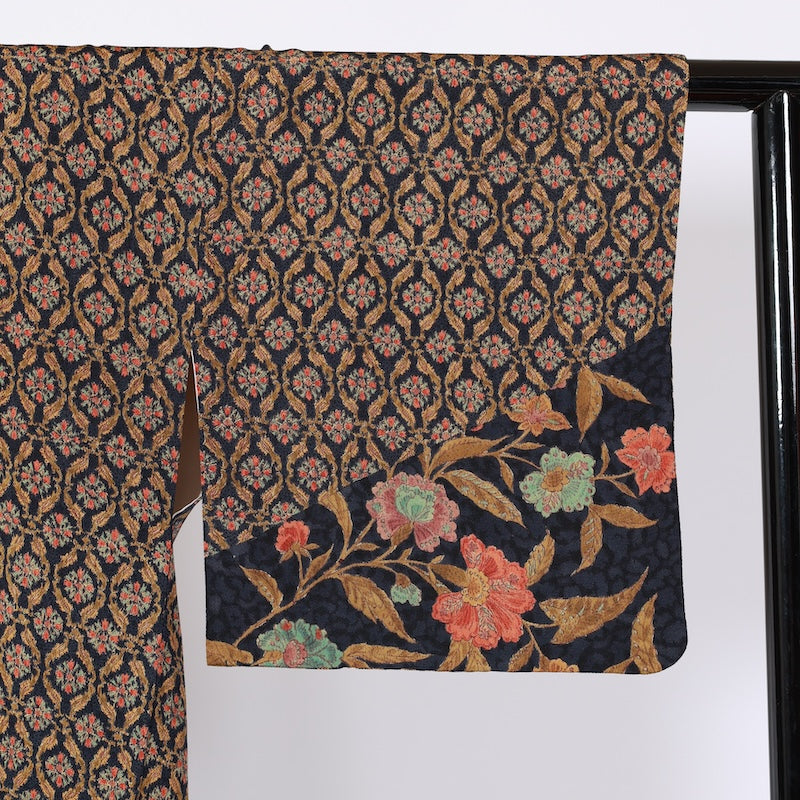 Japanese kimono Coat (Michiyuki) M-size 100% silk /K189
