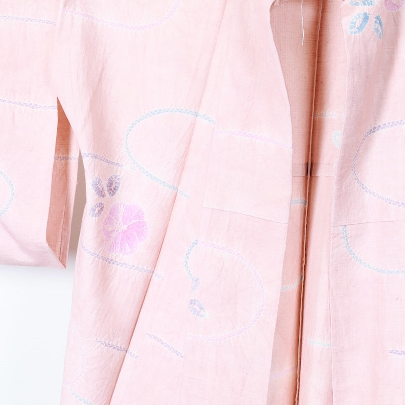 Japanese kimono used <Tsumugi> Lsize silk 100% /T423