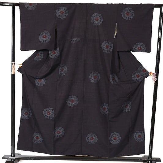 Japanease kimono used(tsumugi)size-M silk 100%/K177