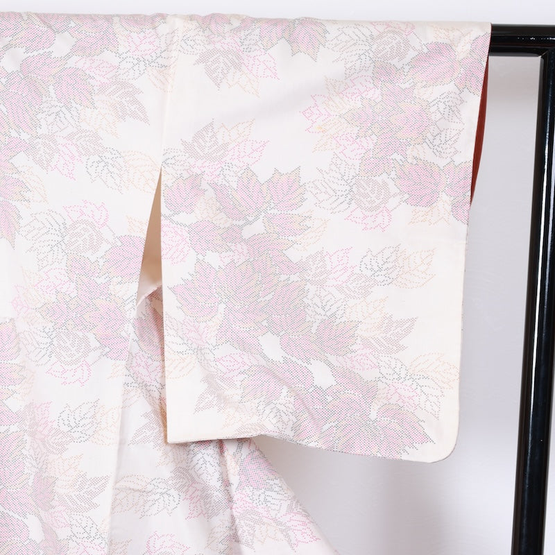 Japanese kimono used <Tsumugi> Msize silk 100% /T421