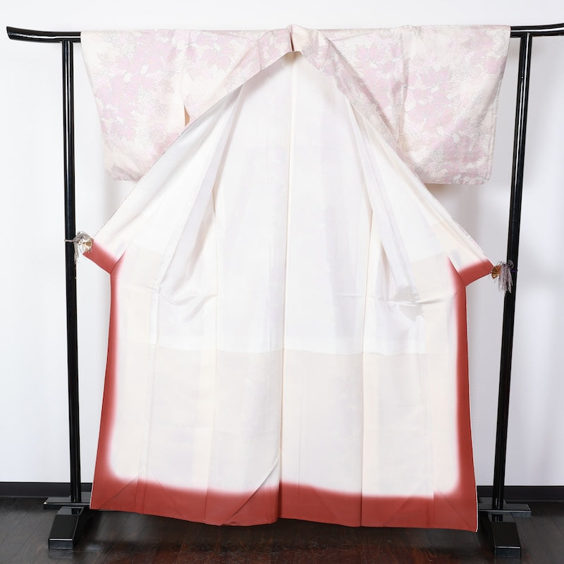 Japanese kimono used <Tsumugi> Msize silk 100% /T421