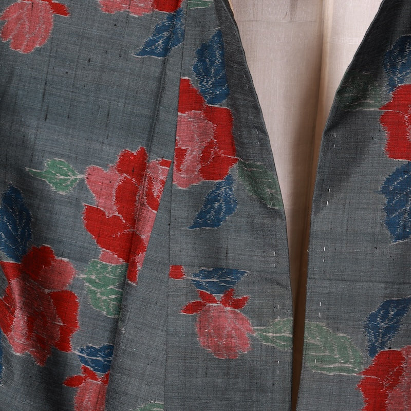Japanese kimono used <houmongi> Lsize silk 100% /T419