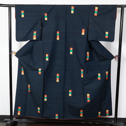 Japanese kimono used <Tsumugi> Msize silk 100% /T415
