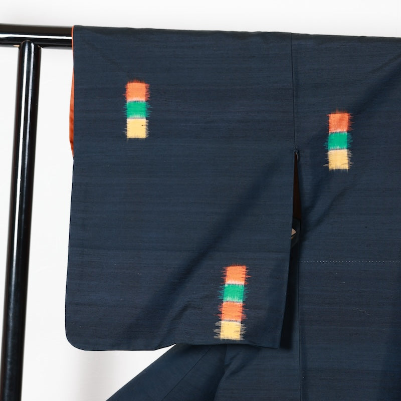 Japanese kimono used <Tsumugi> Msize silk 100% /T415