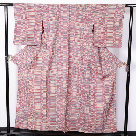 Japanese kimono used <Komon> Msize silk 100% /T395