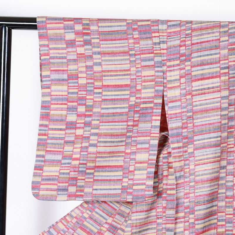 Japanese kimono used <Komon> Msize silk 100% /T395