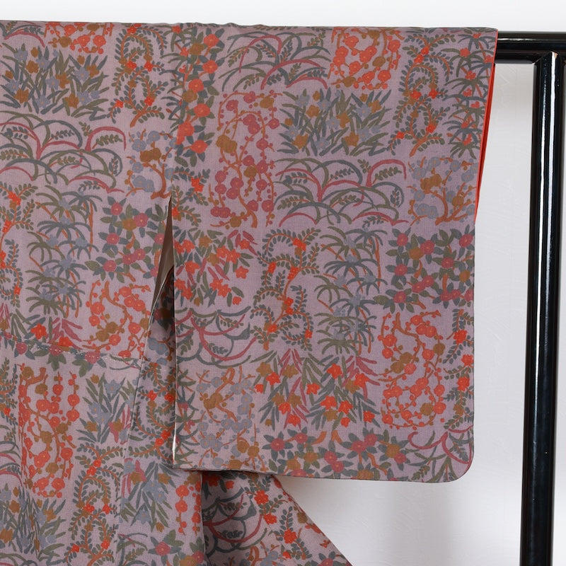 Japanese kimono used <Komon> Msize silk 100% /T414