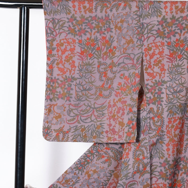 Japanese kimono used <Komon> Msize silk 100% /T414