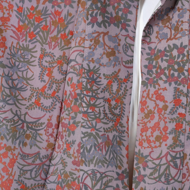 Japanese kimono used <Komon> Msize silk 100% /T414