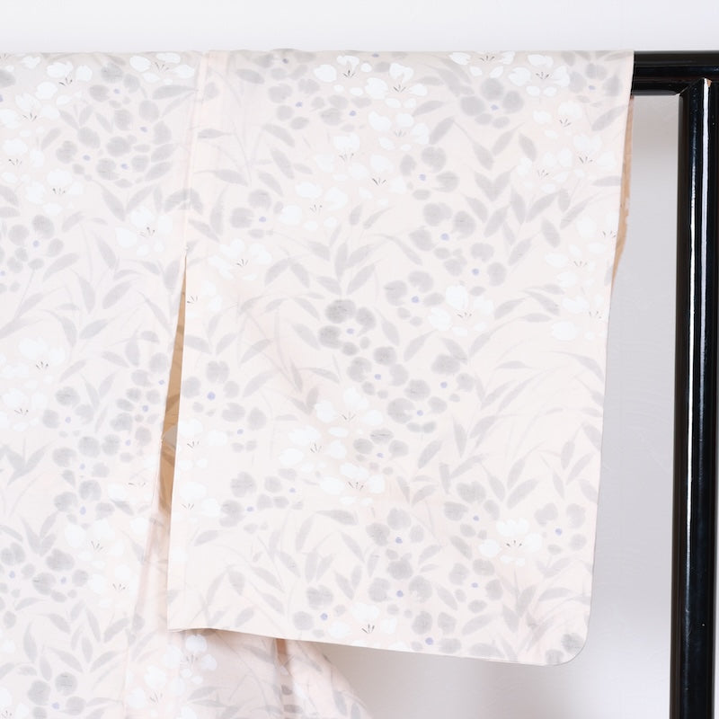 Japanese kimono used <Tsumugi> Lsize silk 100% /T413