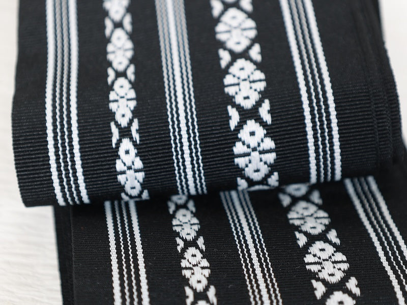 Japanese used Men's sash belt (Kaku-obi) cotton /B858