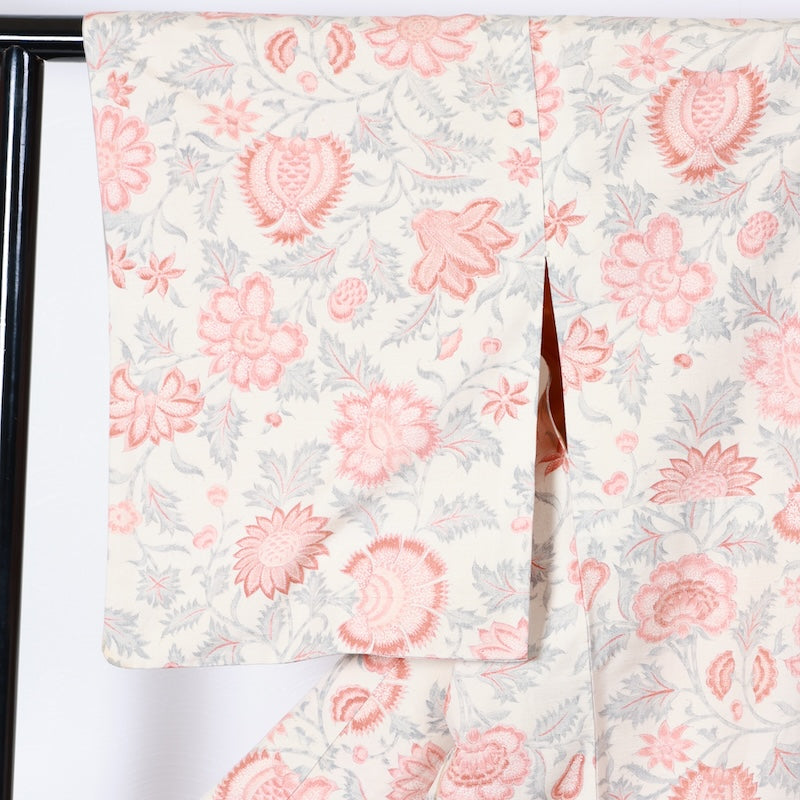 Japanese kimono used <Tsumugi> Msize silk 100% /T411