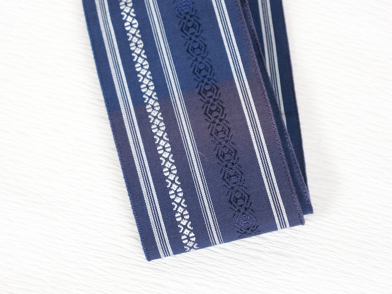 Japanese used Men's sash belt (Kaku-obi) cotton /B861