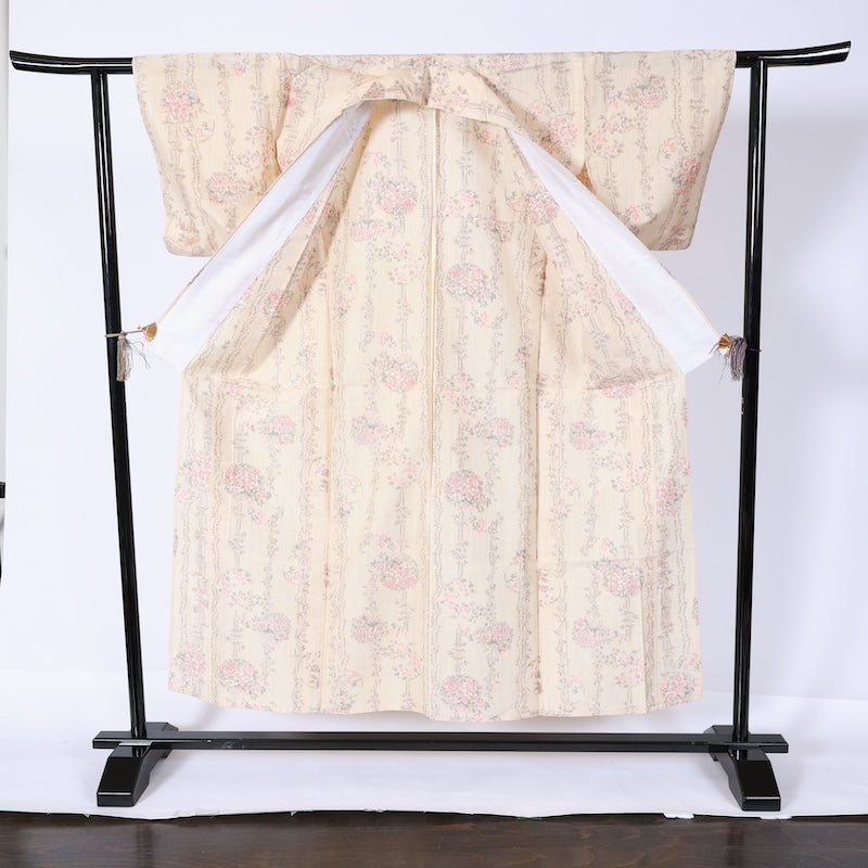 Japanease kimono used(tsumugi)size-M silk 100%/K221