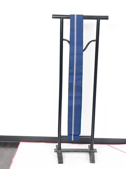 Japanese used Men's sash belt (Kaku-obi) silk /B859