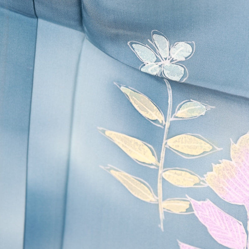 Japanese kimono used <houmongi> Lsize silk 100% /T410