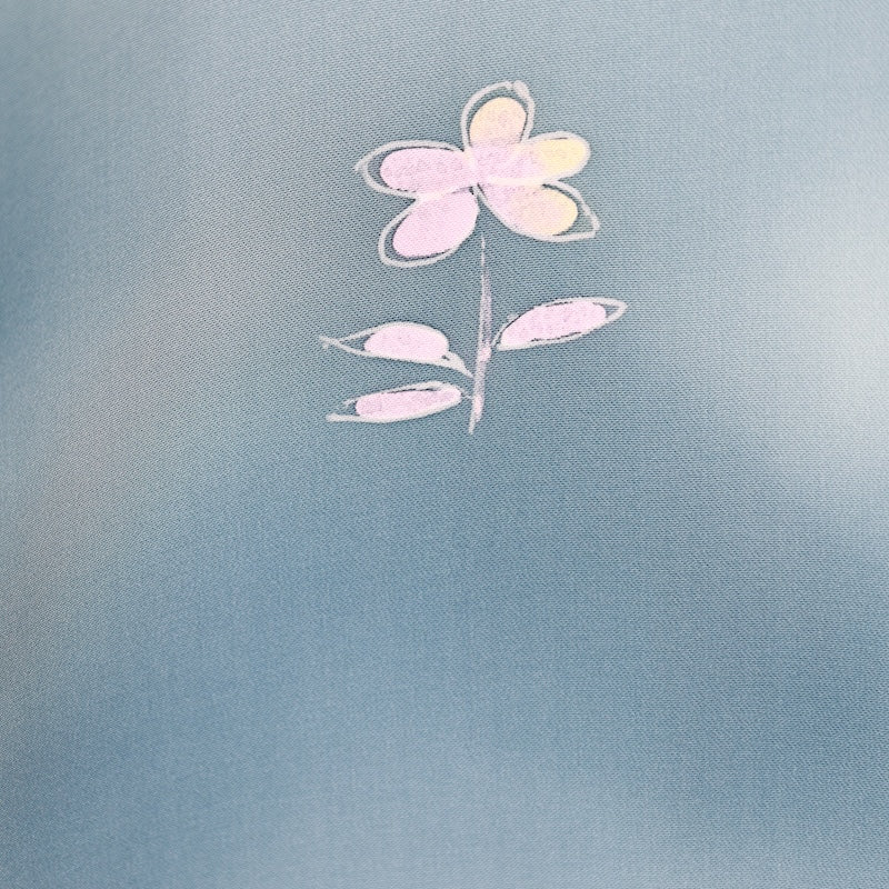 Japanese kimono used <houmongi> Lsize silk 100% /T410