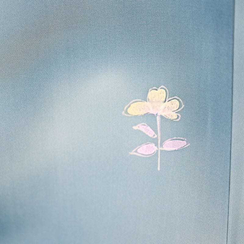 Japanese kimono used <houmongi> Lsize silk 100% /T410