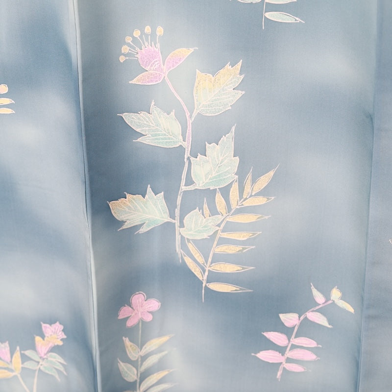 Japanese kimono used <houmongi> Lsize silk 100% /T410