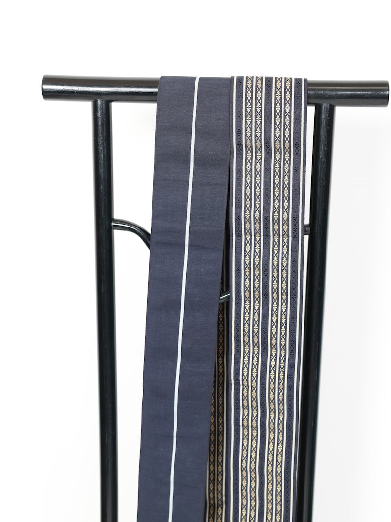 Japanese used Men's sash belt (Kaku-obi) silk /B866