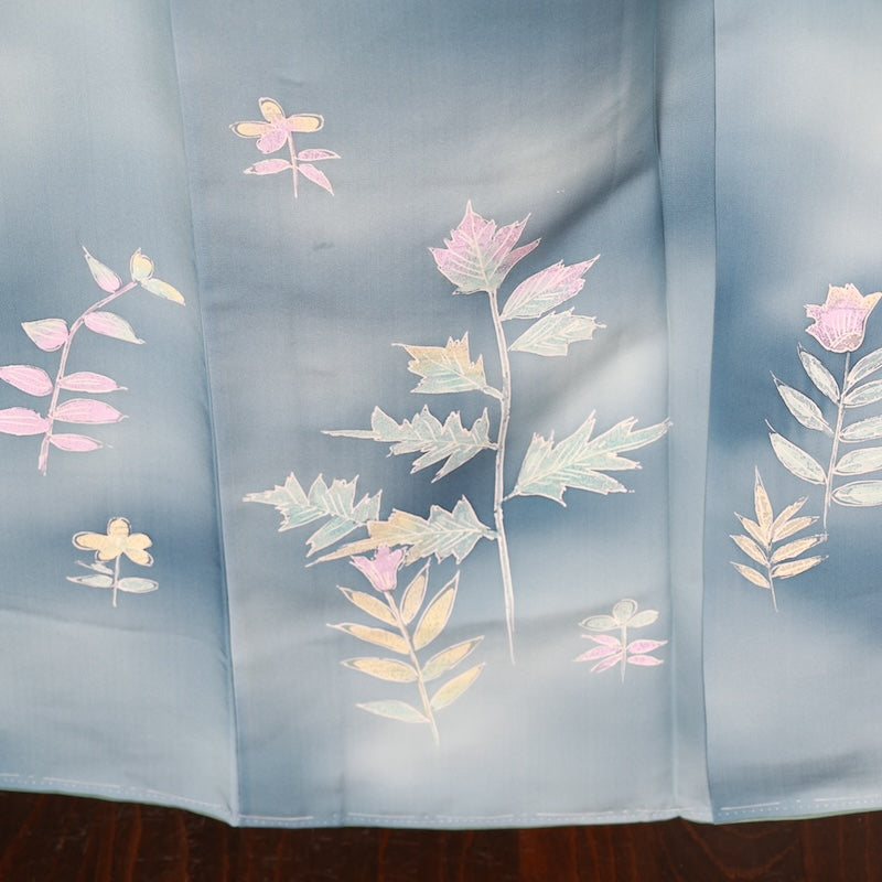 Japanese kimono used <houmongi> Lsize silk 100% /T410