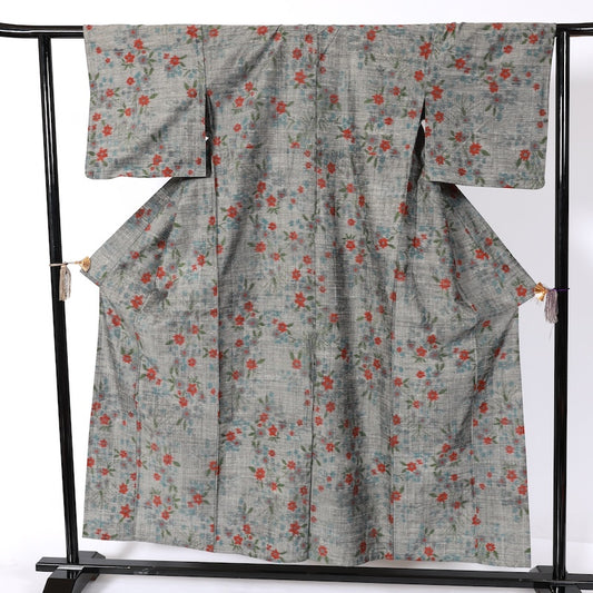 Japanease kimono used(tsumugi)size-M silk 100%/K215