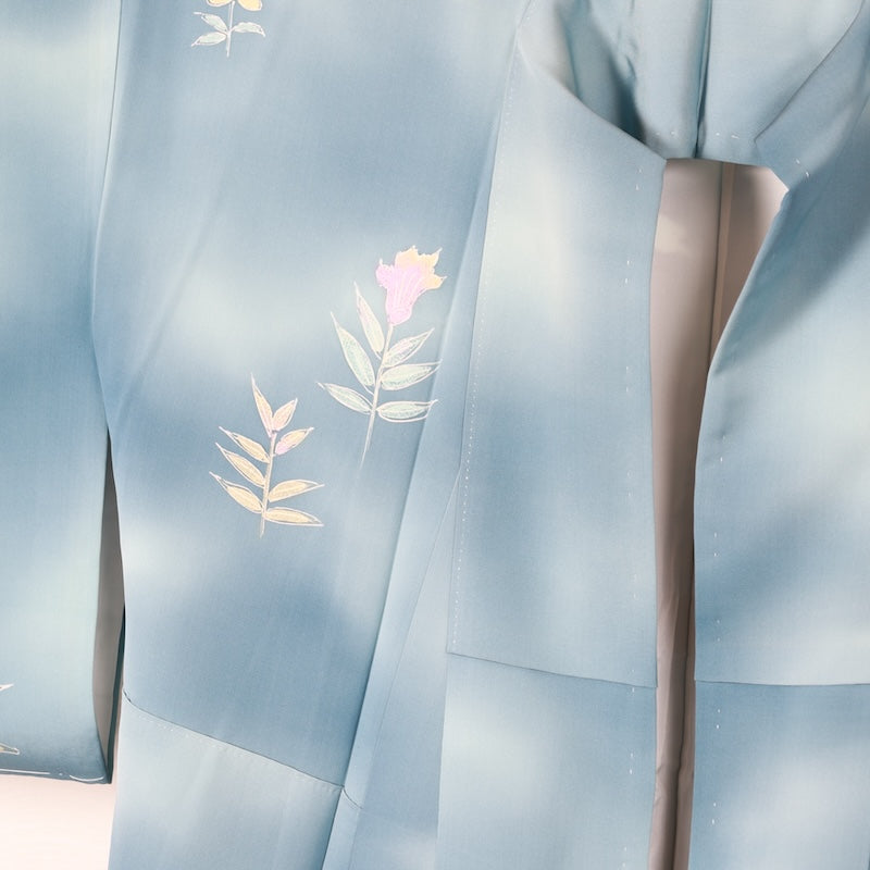 Japanese kimono used <houmongi> Lsize silk 100% /T410